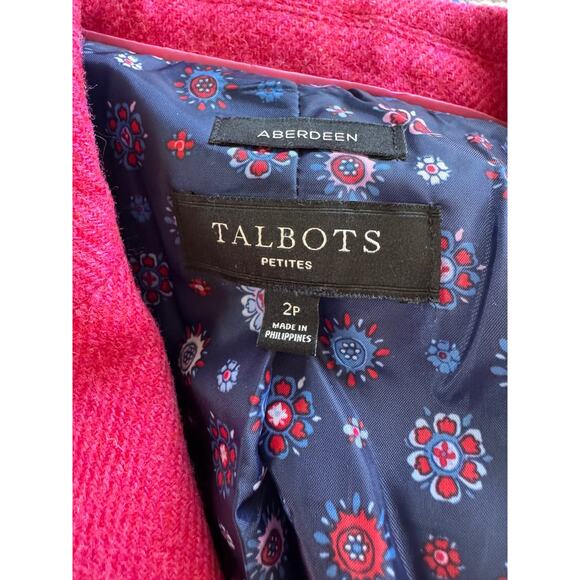 Talbot's Hot Pink 2P Aberdeen Wool Blazer Coat Jacket Lined Classy Office Work - Picture 2 of 9